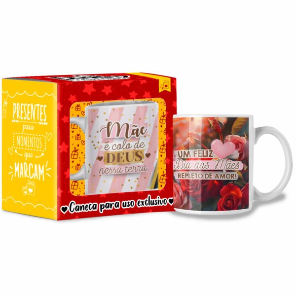 Mãe é colo de Deus nessa terra - Caneca
