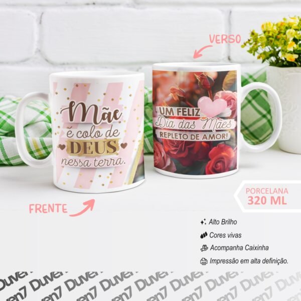 Mãe é colo de Deus nessa terra - Caneca - Image 2
