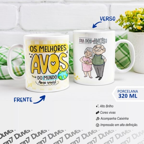 Os melhores avós do mundo, Amo vocês! - Caneca - Image 2