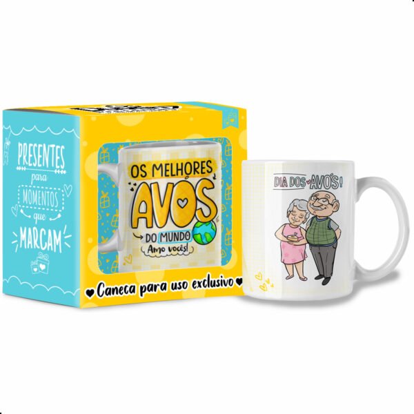 Os melhores avós do mundo, Amo vocês! - Caneca
