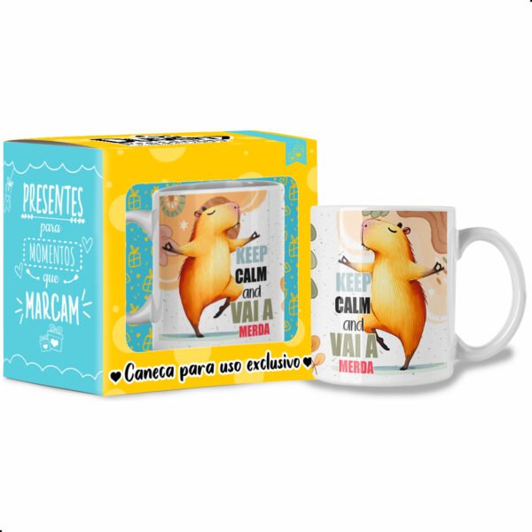 Keep Calm and Vai a Merda - Caneca Capivara
