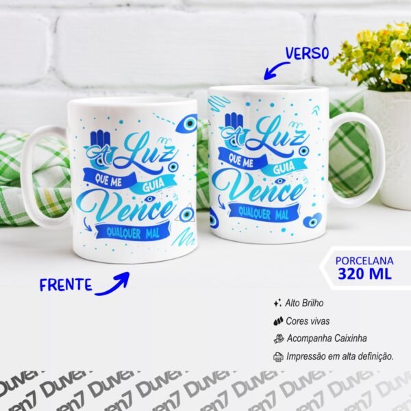 A luz que me guia, vence qualquer mal - Caneca Olho Grego - Image 2