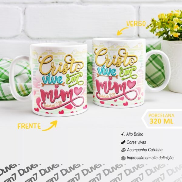 Cristo vive em mim - Galatas 2:20 - Caneca - Image 2